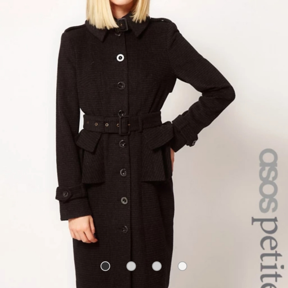 ASOS PETITE Heritage Longline Peplum Coat